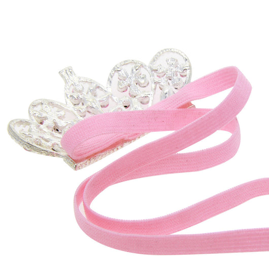 Diadema Elástica Fina con Corona de Cristales para Bebé - Image 10