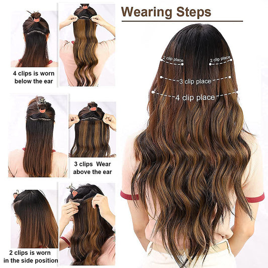 Set de 4 Extensiones de Cabello Ondulado Efecto Agua para Mujer - Image 2