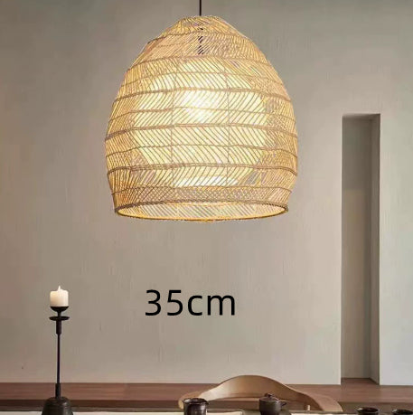 Lámpara de Escritorio Estilo Rattan Pastoral Chino - Image 7