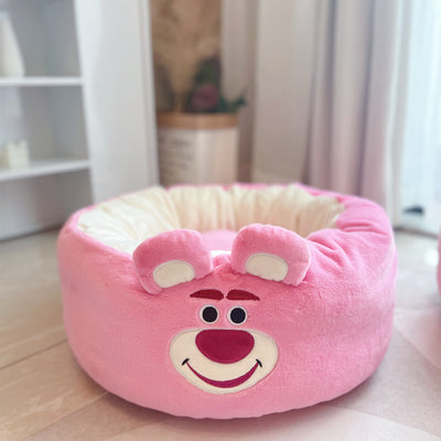 Cama Redonda para Mascotas Peluche Cuatro Estaciones - Nido Cómodo Diseño Panda Rojo - Image 6