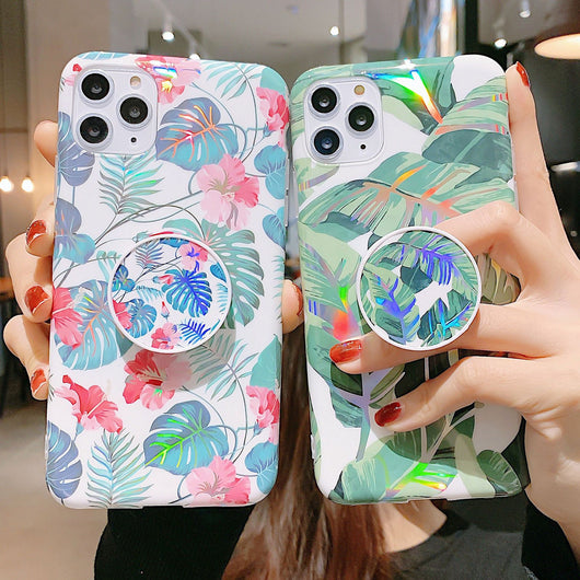 Funda para Celular con Diseño Floral Láser y Soporte - Image 8