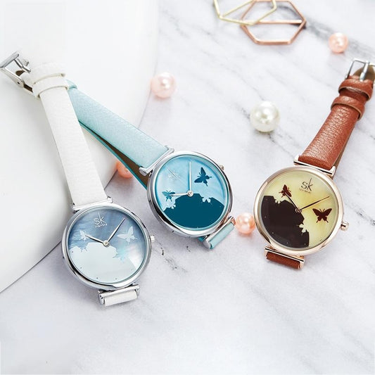 Reloj Inteligente Mujer Kallima Inachus Resistente al Agua con Diseño Floral