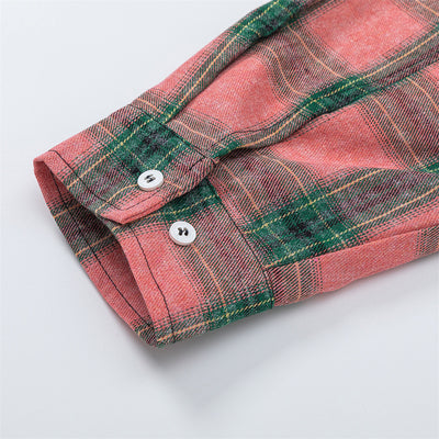Camisa Abrigo Cuadrillé con Capucha - Estilo Europeo y Americano - Image 3