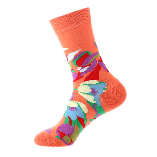 Calcetines Tobilleros de Algodón para Otoño e Invierno con Flores - Image 26