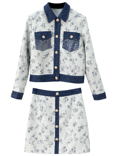 Conjunto de Falda Corta Estilo Vaquero Universitario Dos Piezas - Image 3