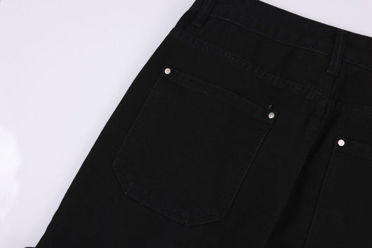 Jeans Rectos de Trabajo Desgastado - Estilo Casual Industrial - Image 5