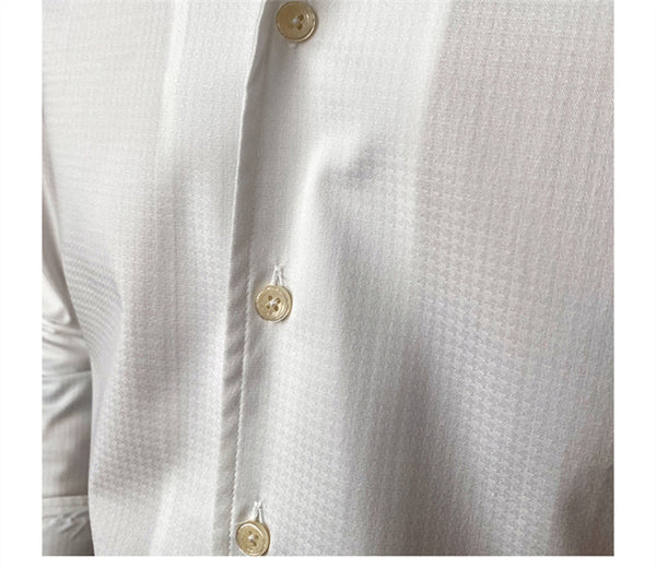 Camisa Slim Fit de Fibra de Bambú con Cuello y Manga Larga para Hombre