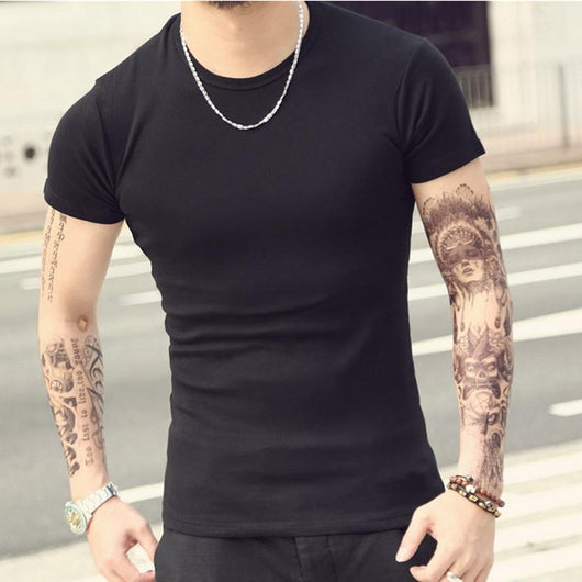Camiseta Slim Fit Cuello Redondo Manga Corta para Hombre - Image 3