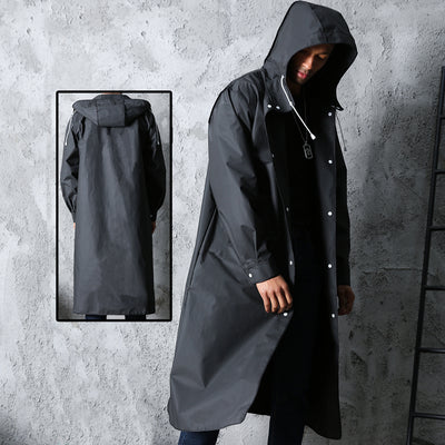 Impermeable Largo Negro de Cuerpo Completo