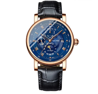 Reloj Mecánico de Lujo con Tourbillon, Fase Lunar y Diseño Cielo Estrellado Resistente al Agua - Image 3