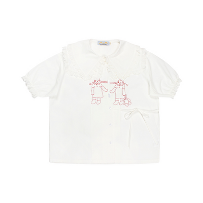 Blusa Manga Corta con Cuello de Encaje Bordado - Image 21