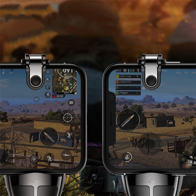 Black mobile phone gaming grip with an ergonomic handle and a silver trigger button for enhanced gameplay. - Image 5