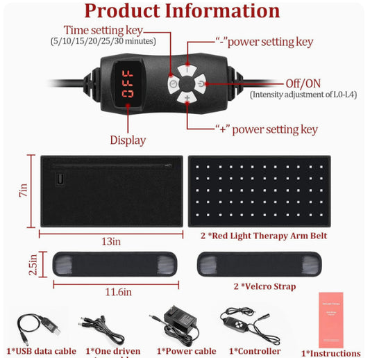 Cinturón Masajeador de Brazo con Luz Roja Infrarroja para Fisioterapia - Image 2
