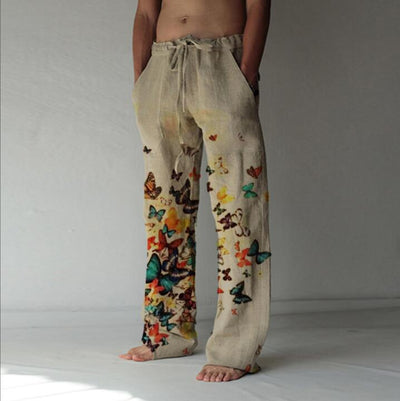 Pantalones Casuales para Hombre Primavera-Otoño con Estampado de Mariposas - Image 18