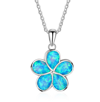 Collar colgante tortuga marina con ópalo azul y plata laminada para mujer - Image 13