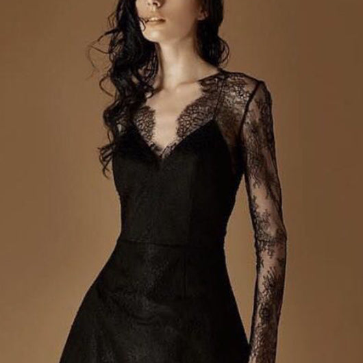 Vestido de Fiesta Elegante Falda A-Line con Encaje - Image 11