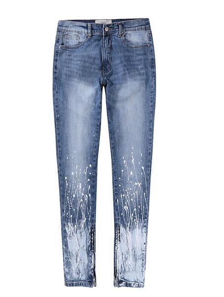 Jeans con Efecto Salpicado de Tinta - Estilo Europeo y Americano - Image 2