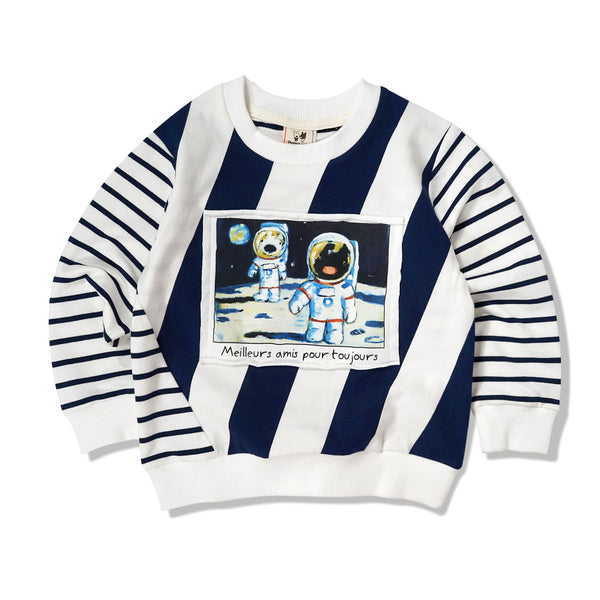 Suéter Infantil Cuello Redondo con Estampado Cartoon