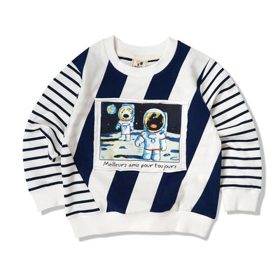 Suéter Infantil Cuello Redondo con Estampado Cartoon