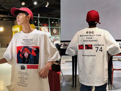 Camiseta de Manga Cinco Puntos Hip-Hop - Image 19