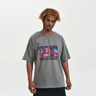 Playera Holgada con Estampado de Oso Cartoon para Hombre - Image 8