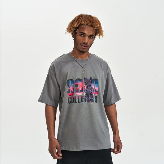Playera Holgada con Estampado de Oso Cartoon para Hombre - Image 8