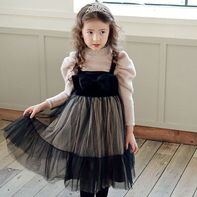 Vestido Acolchado para Niña con Moño de Tela - Image 9