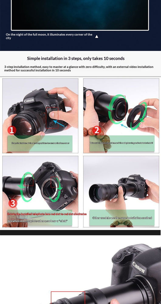 Lente Teleobjetivo Zoom 420-800mm para Cámaras DSLR y Mirrorless - Image 12