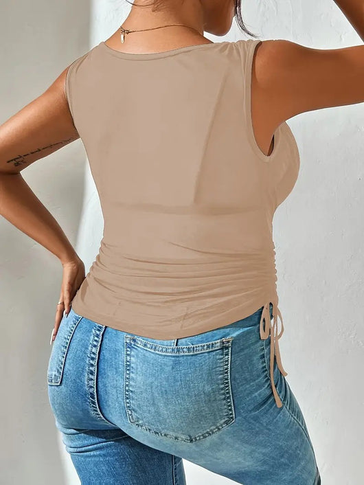 Top Crop Escotado Ajustado de Cintura Alta Sexy - Image 35