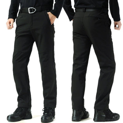 Pantalones Tácticos Soft Shell Hombre Talla Grande Forrados en Fleece para Senderismo - Image 2