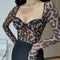 Blusa Estampado Leopardo Vintage de Una Pieza
