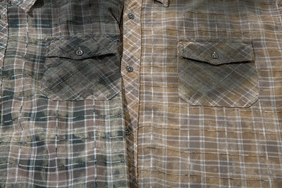 Camisa Plaid Degradado con Bordes Deshilachados - Image 9