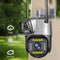 Cámara Exterior WiFi 4G Dual Lente HD Resistente al Agua