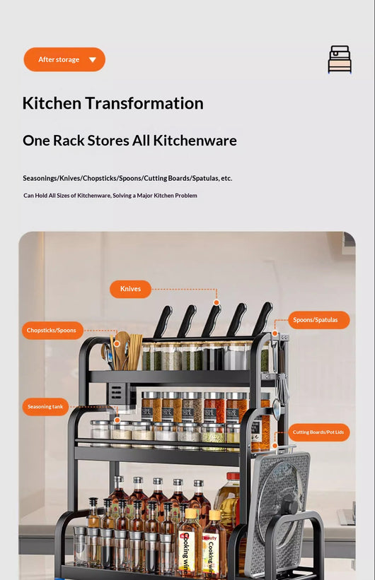 Estantería de Almacenamiento para Cocina - Organizador de Piso - Image 10