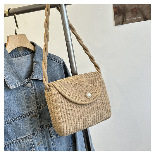 Bolsa Tejida de Algodón con Cuerda - Estilo Casual Artesanal para Verano - Image 11