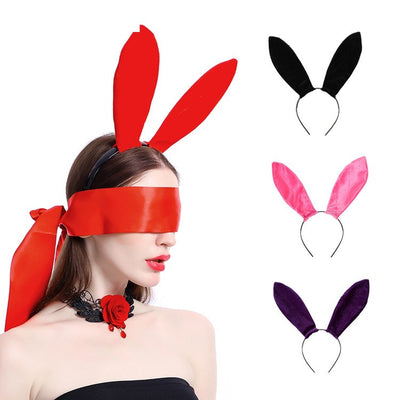 Diadema Orejas de Conejo Terciopelo - Accesorios para Navidad y Halloween