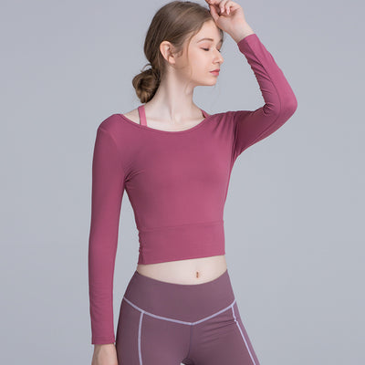 Playera Deportiva Ajustada de Manga Larga para Mujer Yoga y Fitness - Image 11