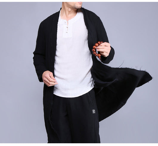 Camisa Ligera de Lino para Hombre con Protección del Viento - Image 11