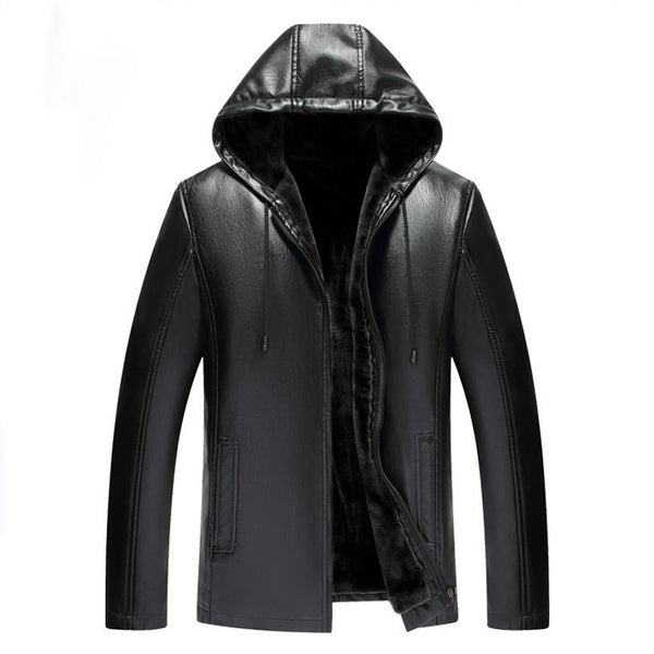 Chaqueta de Cuero para Moto con Forro de Piel - Abrigo Grueso para Otoño e Invierno - Image 7