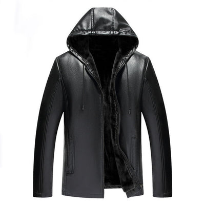 Chaqueta de Cuero para Moto con Forro de Piel - Abrigo Grueso para Otoño e Invierno - Image 7