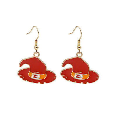 Aretes Halloween Calabaza Goteo de Aceite Aleación Joyería Espeluznante