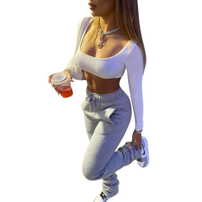 Pantalones Casuales Gruesos con Efecto Apilado para Mujer - Image 18