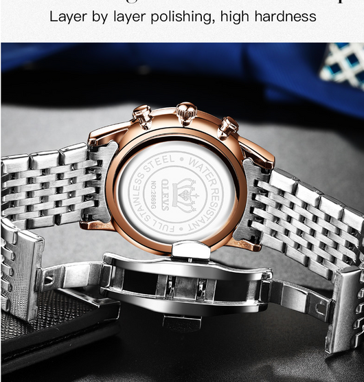 Reloj de Cuarzo Multifuncional con Luz Nocturna e Impermeable para Hombre - Image 4