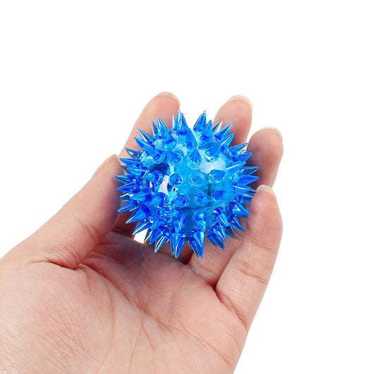 Six colorful translucent spiky rubber pet balls in pink, green, yellow, red, rose red, and blue. - Image 5