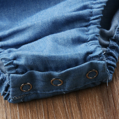 Mono de Bebé con Cuello de Loto y Diseño Denim - Image 6