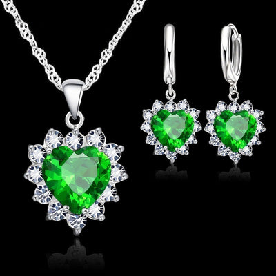 Conjunto de Aretes y Collar en Forma de Corazón - Image 12