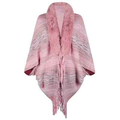 Capa de Borlas con Rayas Arcoíris para Mujer - Image 3