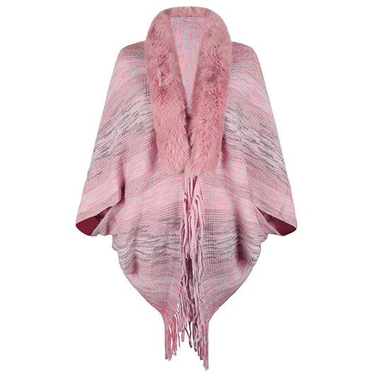 Capa de Borlas con Rayas Arcoíris para Mujer - Image 3