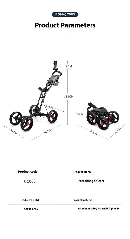 Carrito de Golf Plegable de Cuatro Ruedas - Image 13