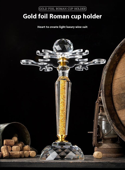 Juego de Copas de Vino Tinto Cristal Dorado Estilo Europeo - Image 8